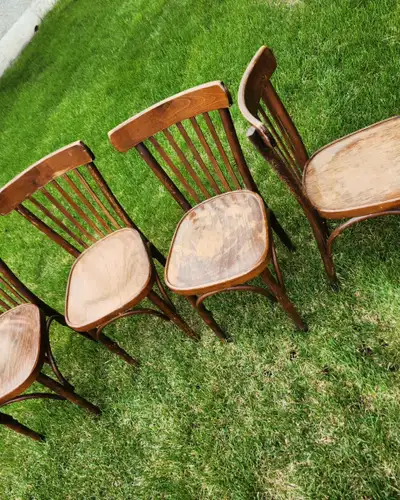 4 mid Century bent wood chairs only $95 for all