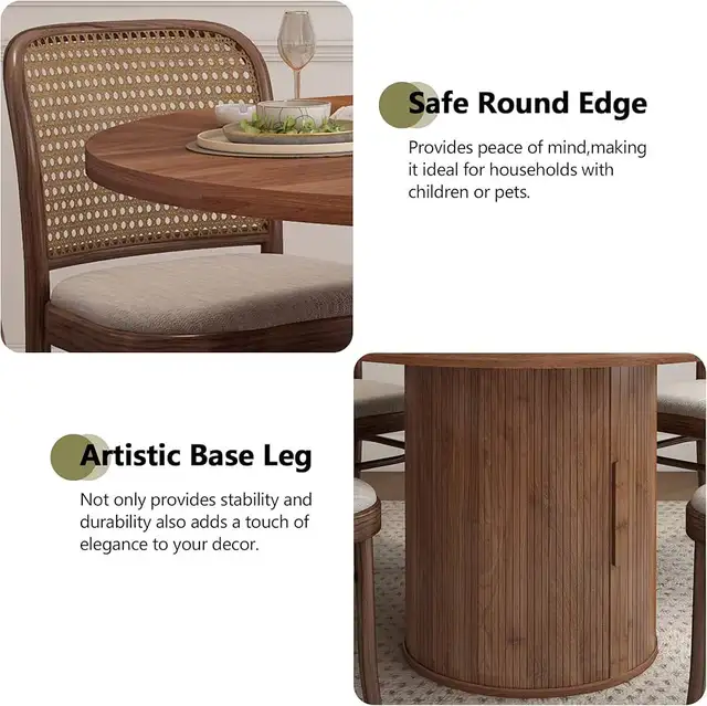 Walnut 47" Round Dining Table for 4, Kitchen Table Dinner Table in Dining Tables & Sets in Markham / York Region - Image 7