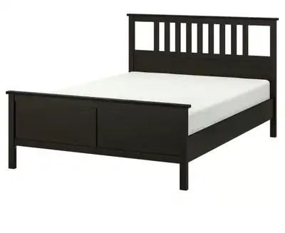 Used Queen Size IKEA HEMNESblack-brown/Luröy Bedframe With Slat, View more