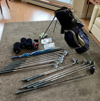 Full Golf Set: 13 clubs, bag & stand, umbrella & accessories