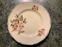 Vintage Blossomtime Plates, 22ct Staffordshire, Royal Swan, 4pce