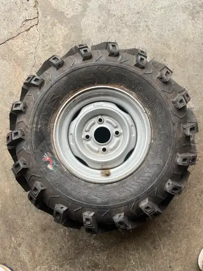 Brand new never used Yamaha rim and tire Swamp Fox AMS AT28-9-12