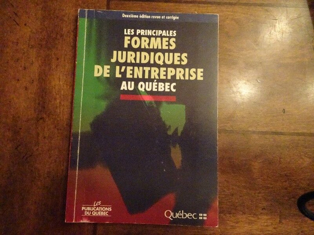 Les principales formes juridiques de l'entreprise au Québec dans Manuels  à Longueuil/Rive Sud