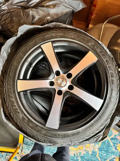 Selling antres all season tires with rims only used for 4 months. Bought another car so we don’t nee...