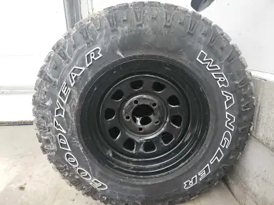 I am selling a set of 4 Goodyear Wrangler tires size LT235/75R15. Comes on Envy rims. Center caps an...