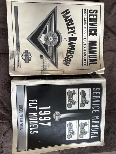Harley Davidson service manuals. 1991 &92 FLT/FXR and 1997 FLT MODEL $25 each