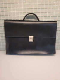 Slim, all-leather briefcase