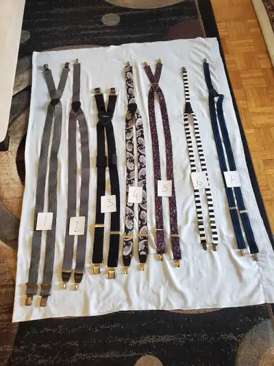I'm offering a selection of men's suspenders. These suspenders are still in good condition, perfect...