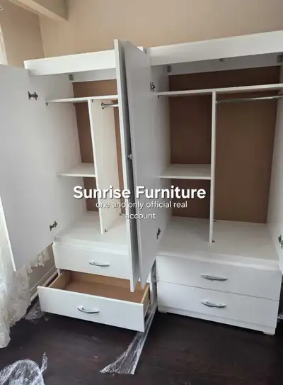 Wooden wardrobe 4 door Cupboard Wardrobe Closet Cabinet New, View more