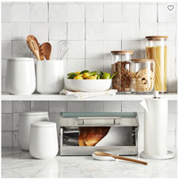 Williams Sonoma stainless steel and glass bread box