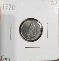 1970 dime. Uncirculated mint state.