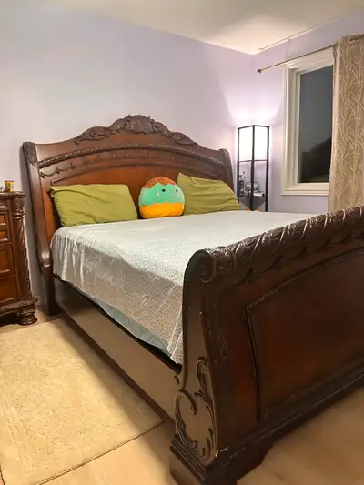 California King size bed and bed frame for sale, View more