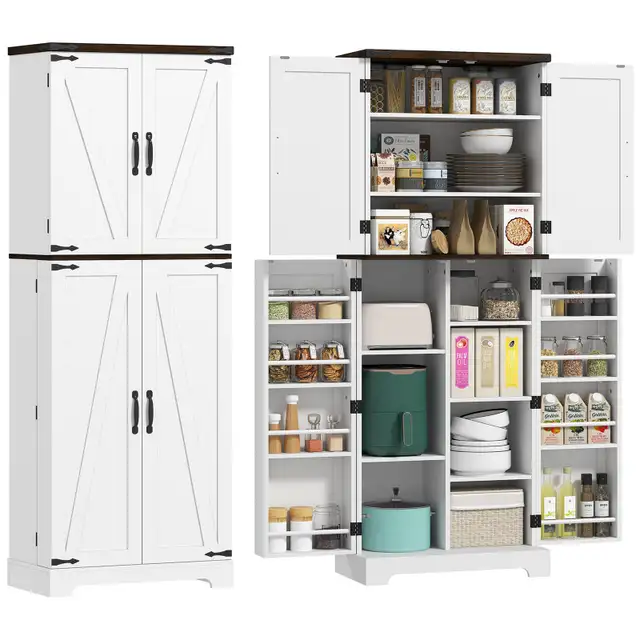 64" Tall Kitchen Pantry Cabinet with Spice Racks and Adjustable in Storage & Organization in Markham / York Region - Image 11