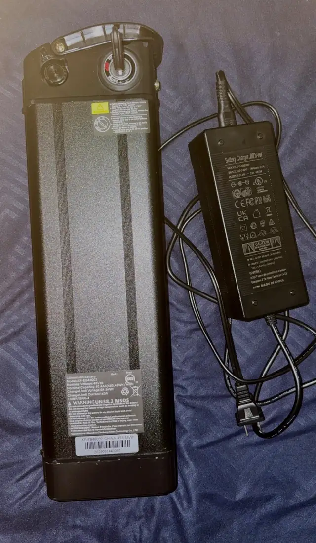 48V 10.4Ah 493Wh Lithium-ion Battery + New Charger – $250