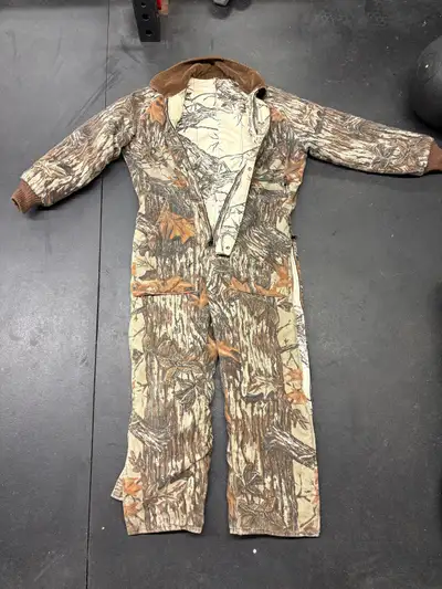 Youth or men’s small size Insulated winter camo coveralls, View more