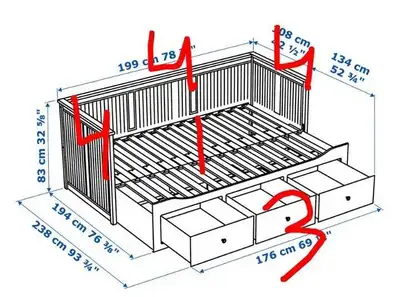 IKEA Daybed parts (Hemnes or Brimnes), View more