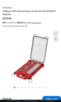 28 PC Milwaukee wrench/Ratchet set with pack out organizer