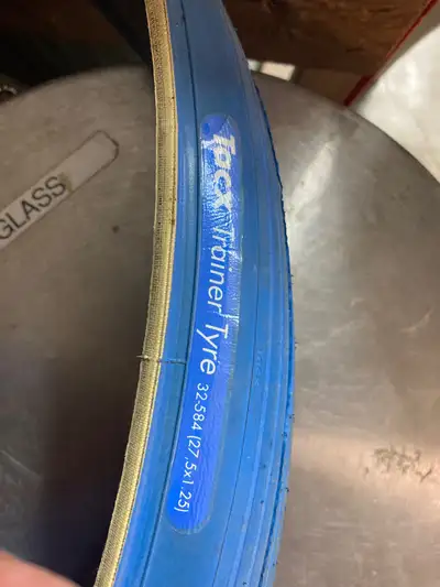 Trainer tire for stationary bike so you don’t wreck your regular tire. 27.5”