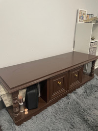 Wooden TV stand with storage