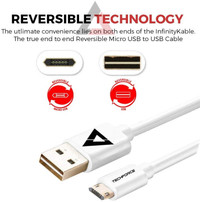 **NEW REVERSIBLE! EASY! CAR MICRO USB Cellphone Charging CABLE**