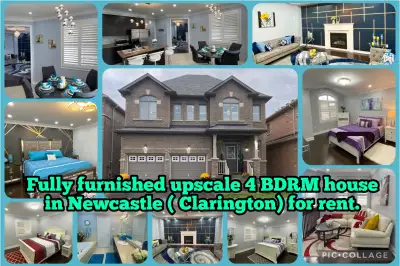 Fully Furnished 4 Bedroom House in Clarington ( Newcastle)