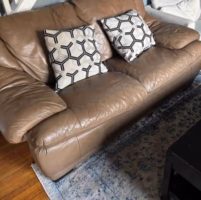 Used Brown leather couch but is in great condition. Extremely comfortable and a great size. Moving o...