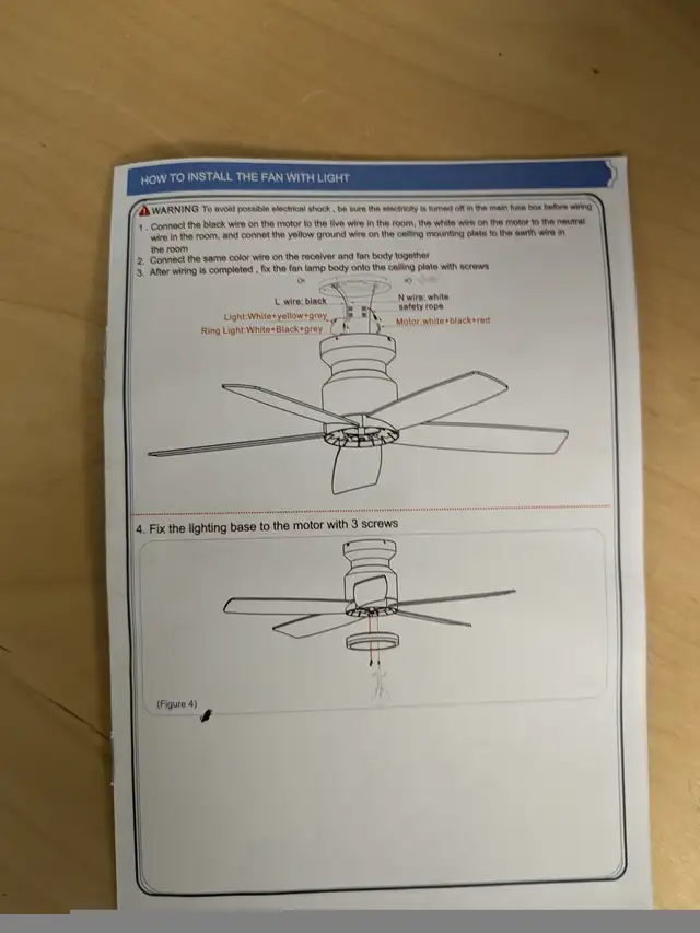 41" Low Profile Flush Mount Ceiling Fan with Lights, LED Dimmabl in Indoor Lighting & Fans in Mississauga / Peel Region - Image 4