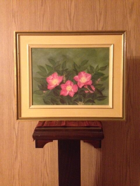 Original Vintage Oil Painting 'Prairie Roses' in Arts & Collectibles in Nanaimo
