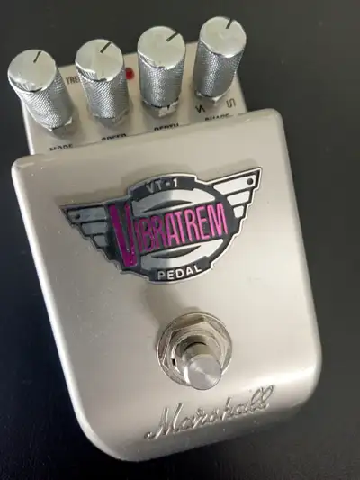 The Marshall VT-1. Vibratrem is vibrato and tremolo pedal with a vintage tone. Very reliable, almost...