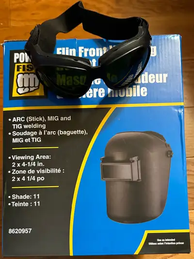 WELDING HELMET AND GOGGLES (NEW), View more