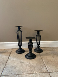 Black Candle Holder Set