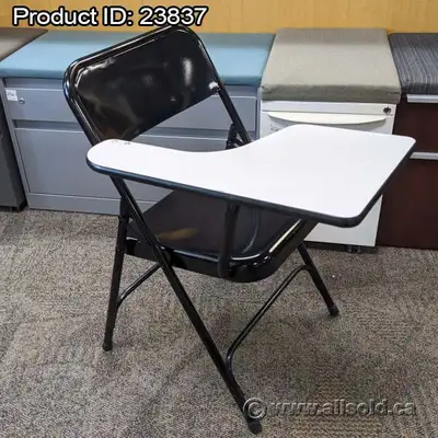 NPS Black and Grey Left Tablet Arm Folding Chair Student Desk, View more