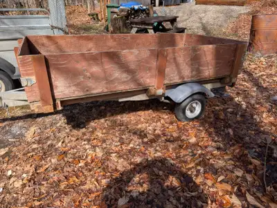 Utility trailer built on a classic Beatty/ Gator galvanized boat trailer frame which tilts and has a...