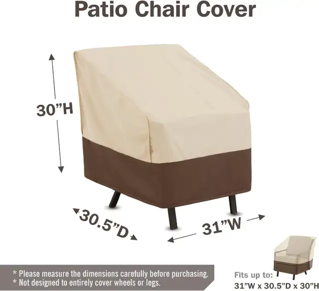 LORIANO Patio Furniture Covers 3PC Chair Loveseat Table SUPERB in Patio & Garden Furniture in Chatham-Kent - Image 3