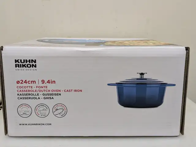 Kuhn Rikon Cast Iron Dutch Oven | 24cm - 9.4 inch (NEW) in Kitchen & Dining Wares in Ottawa - Image 2