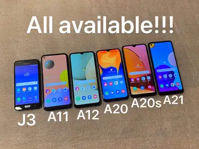 All available!!! Unlocked, fully working! Galaxy J3 $59 Galaxy A11 $119 Galaxy A20 $119 Galaxy A20s...