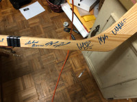 Signed hockey stick johnny bower,and 10 others!!