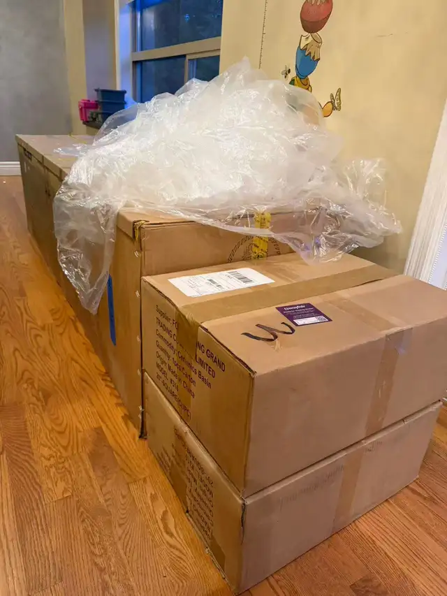 Brand New Luxury Double Sink Vanity – Solid Oak – Missing Counte64722758697217123