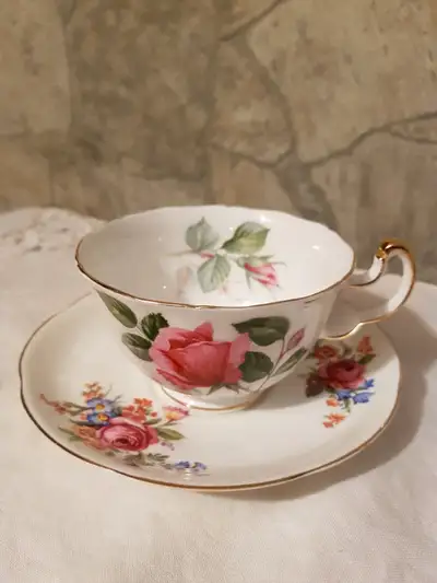 Mismatched Adderley Tea Cup and Saucer, View more