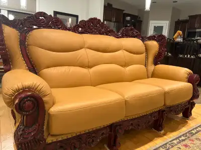 traditional European 3 seater leather sofa , View more