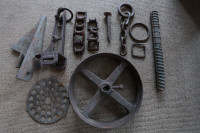 Assorted old iron items