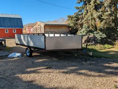 Utility Trailer 8' Wide X 14' 6" Long - with V-Nose -Airdrie Trailer - AND Special Order 2 Foot High...
