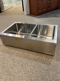 New Stratus double apron sink. 16 gauge. Certified 304 stainless