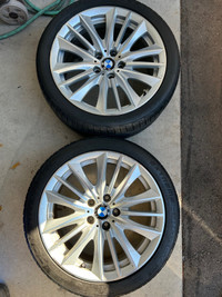 2 BMW Original Stagerred 19” wheels 8.5/9J Continental tires 