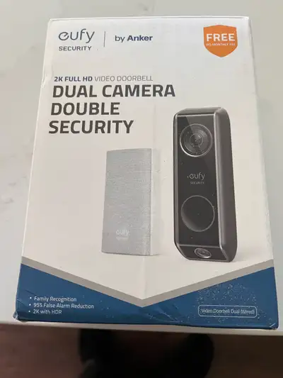 BNIB Eufy model E8203111 aka S330. Sealed box. NO MONITORING FEES. Located in Combermere for pickup.