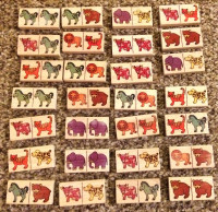 Wooden animal domino, 28 pieces