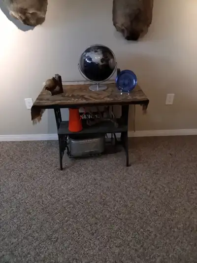 Antique singer sewing machine table