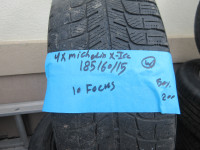 4 tires of Michelin X-ICE 185/60/15 winter tires w/rims off 2010