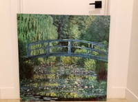 Grande toile reproduction, Claude Monet, 32"x33" x0.75"un pont s