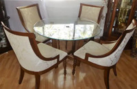 Beautiful solid wood dining room table and 4 chairs